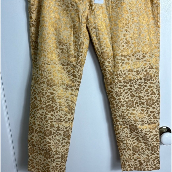 NWT Frances Valentine Gold Floral Jacquard Petrie Pant Size 4 - Picture 4 of 14